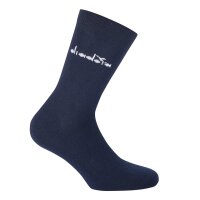 Diadora Unisex Socken, 6er Pack - Sportsocken, Baumwolle, Logo, einfarbig Dunkelblau 43-46
