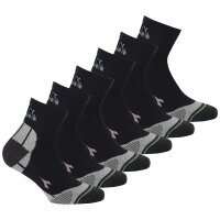 Diadora Unisex Quarter Sports Socks, 6 Pack - Socks, Logo, Pattern