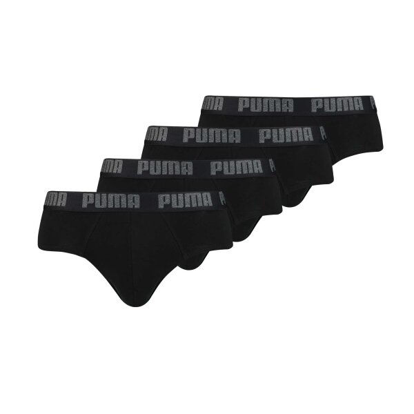 PUMA Herren Slips - 4er Pack Basic Brief, Everyday, ECOM Schwarz L
