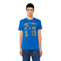 DIESEL Herren T-Shirt - T-DIEGOR-K59, Rundhals, kurzarm, Jersey, Print, uni Blau S