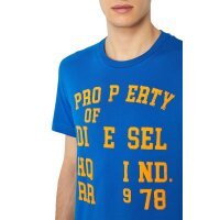 DIESEL Herren T-Shirt - T-DIEGOR-K59, Rundhals, kurzarm, Jersey, Print, uni Blau S
