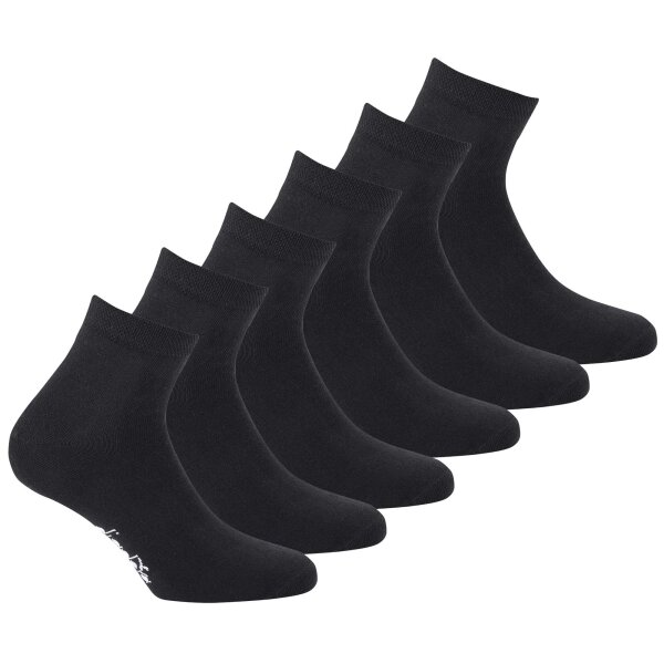 Diadora Unisex Socks, 6-Pack - Sports Socks, Cotton, Multi-Pack, Logo, solid color Black 35-38