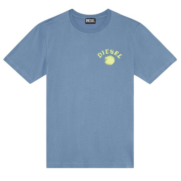 DIESEL Herren T-Shirt - T-JUTS-K3, Rundhals, kurzarm, Jersey, Logo, uni Blau S