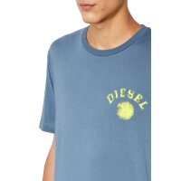DIESEL Herren T-Shirt - T-JUTS-K3, Rundhals, kurzarm, Jersey, Logo, uni Blau S