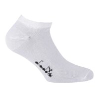Diadora Unisex Sneaker Socken, 6er Pack - Sportsocken, Mercerisierte Baumwolle, Logo, einfarbig Weiß 35-38