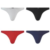 Bruno Banani Herren Strings - Check Line 2.0, Unterwäsche, Tanga, Polyamid, Logo, Karo, einfarbig