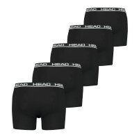 HEAD Mens Boxer Trunks, 5 Pack - Basic Boxer Trunks ECOM, Stretch Cotton Black M (Medium)