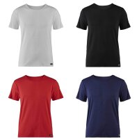 Bruno Banani Herren T-Shirt - Oberteil, Shirt, Multipack, Check Line 2.0, Polyamid, Rundhals, Logo, einfarbig