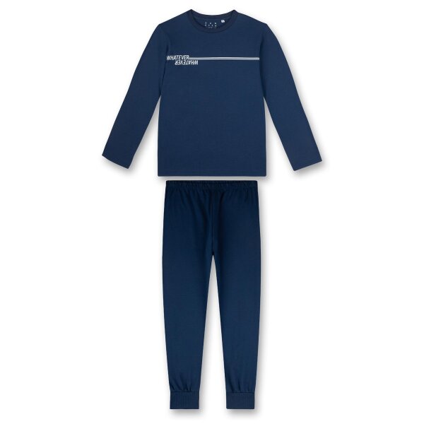 Sanetta Jungen Schlafanzug - Nachtwäsche, Pyjama, lang, Schriftzug
