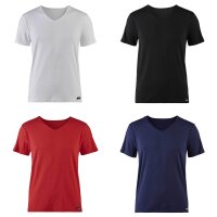 Bruno Banani Herren T-Shirt - Oberteil, Shirt, Multipack, Check Line 2.0, Polyamid, V-Neck, Logo, einfarbig