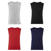 Bruno Banani Herren Tanktop - Multipack, Check Line 2.0, Rundhals, Polyamid, Karo, Logo, einfarbig