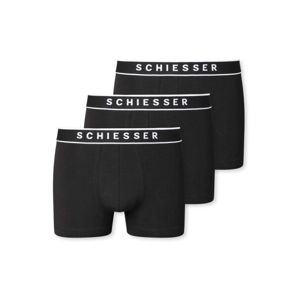 SCHIESSER Herren Shorts Multipack - Serie "95/5", Logobund, S-XXL Schwarz L 6er Pack (2x3P)