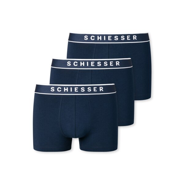 SCHIESSER Mens Shorts 3-Pack - Series "95/5", Logo Waistband, S-XXL Dark blue S (Small)