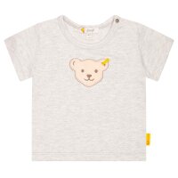 Steiff Baby T-Shirt - Basic, Short Sleeve, Teddy Application, Cotton Stretch, Plain