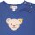 Steiff Baby T-Shirt - Basic, Short Sleeve, Teddy Application, Cotton Stretch, Plain Blue 80