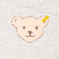 Steiff Baby T-Shirt - Basic, Kurzarm, Teddy-Applikation, Cotton Stretch, uni Grau 68