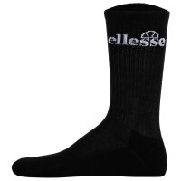 ellesse Unisex Sport Socks, 7 Pair - Trego Sport Sock, Crew Socks, Tennis, Ribbed Cuff, Logo Black 40-42 (UK 6-8.5)