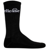 ellesse Unisex Sport Socks, 7 Pair - Trego Sport Sock, Crew Socks, Tennis, Ribbed Cuff, Logo Black 43-46,5 (UK 9-11.5)