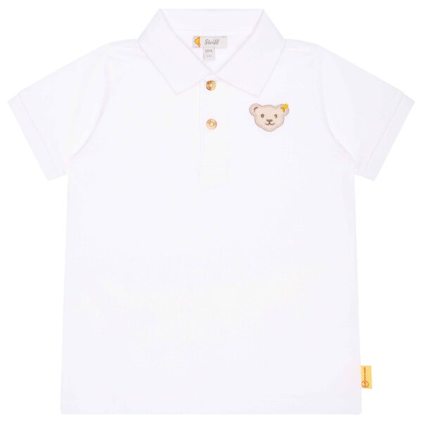 Steiff Kinder Polo-Shirt - Basic, Kurzarm, Teddy-Applikation, Baumwolle, uni