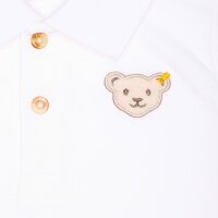 Steiff Kinder Polo-Shirt - Basic, Kurzarm, Teddy-Applikation, Baumwolle, uni Weiß 92