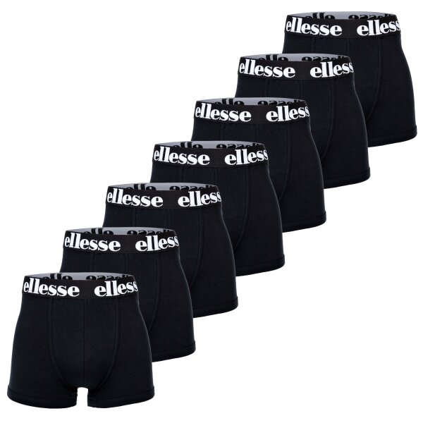 ellesse Mens Boxer Shorts, 7 Pack - Yema 7 Pack Boxer Shorts, Logo, Cotton Stretch Black S (Small)
