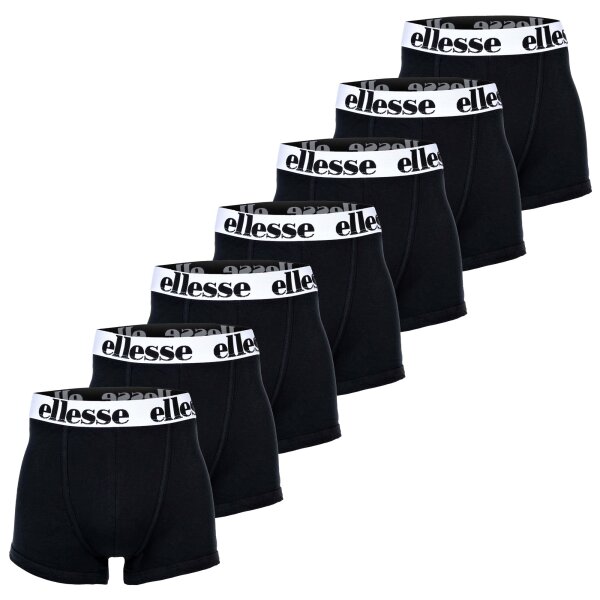 ellesse Herren Boxer Shorts, 7er Pack - Yema 7 Pack Boxer Shorts, Logo, Cotton Stretch Schwarz/Weiß M