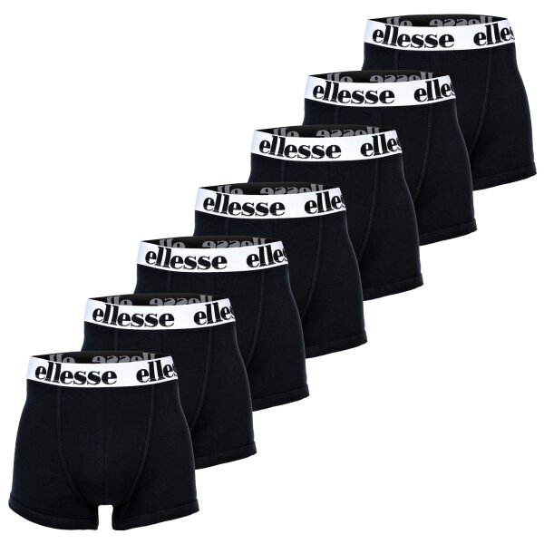 ellesse Mens Boxer Shorts, 7 Pack - Yema 7 Pack Boxer Shorts, Logo, Cotton Stretch Black/White M (Medium)