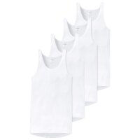 SCHIESSER Herren Unterhemd 4er Pack - Sport-Jacke, Original Feinripp Weiß L