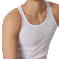 SCHIESSER Herren Unterhemd 4er Pack - Sport-Jacke, Original Feinripp Weiß L