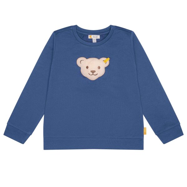 Steiff Kinder Sweatshirt - Teddy-Applikation, Quietscher, Cotton Stretch, uni