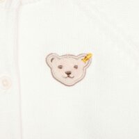 Steiff Mädchen Strickjacke - Teddy-Applikation, Rundhals, Knopfleiste, Baumwolle Natur 92