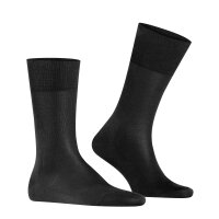 FALKE Herren Socken - Tiago, Strümpfe, Baumwolle, Logo, lang, einfarbig Schwarz 43-44