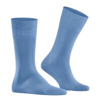 FALKE Herren Socken - Tiago, Strümpfe, Baumwolle, Logo, lang, einfarbig Hellblau 41-42