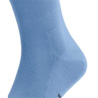 FALKE Herren Socken - Tiago, Strümpfe, Baumwolle, Logo, lang, einfarbig Hellblau 41-42