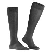 FALKE Herren Kniestrümpfe - Tiago, Socken, Bio-Baumwolle, Logo, lang, einfarbig Anthrazit 41-42