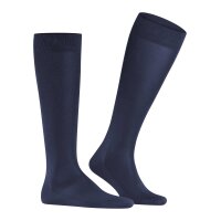 FALKE Mens Knee Socks - Tiago, Socks, Organic Cotton, Logo, long, one color Dark Blue 47-48