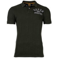 Superdry Mens Polo Shirt - Vintage Superstate, Short Sleeve, Button Front, Cotton