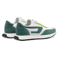 DIESEL Herren Sneaker - S-RACER LC, Schnür-Schuhe, Leder Weiß/Grün EUR 41