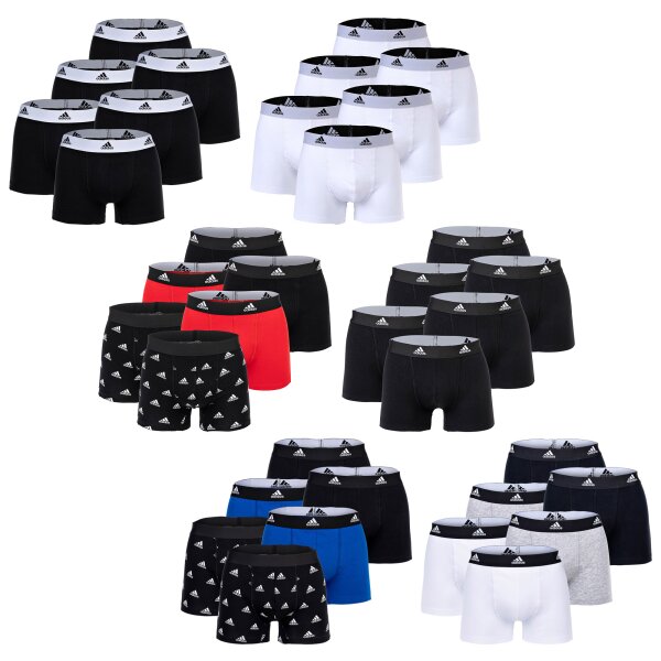 Adidas Herren Boxershorts, 6er Pack - Trunks, Active Flex Cotton, Logo, einfarbig