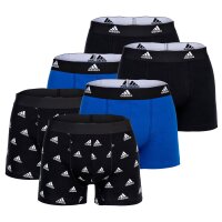 adidas Mens Boxer Shorts, 6-Pack - Trunks, Active Flex Cotton, Logo, plain