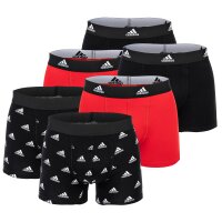 adidas Mens Boxer Shorts, 6-Pack - Trunks, Active Flex Cotton, Logo, plain
