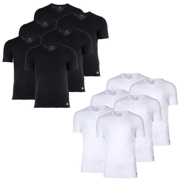 Adidas Herren T-Shirt, 6er Pack - Active Core Cotton, V-Ausschnitt, uni