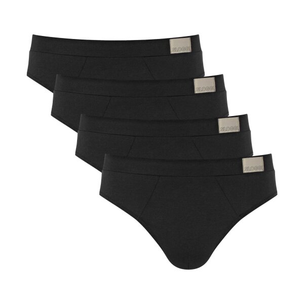 Sloggi Mens Briefs, 4-pack - Go Natural Brief C4P, organic cotton Black S (Small)