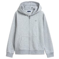 GANT Boys Sweat Jacket - Teen Boys THE ORIGINAL FULL ZIP SWEAT HOODIE, Hooded Grey 134/140