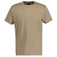 GANT Mens T-Shirt - REG TONAL SHIELD T-SHIRT, round neck, cotton, embroidery