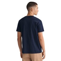 GANT Mens T-Shirt - REG TONAL SHIELD T-SHIRT, round neck, cotton, embroidery Blue M (Medium)