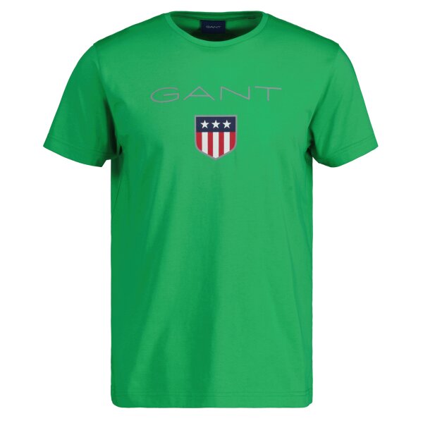 GANT Herren T-Shirt - SHIELD T-SHIRT, Rundhals, kurzarm, Baumwolle, Print