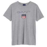 GANT Herren T-Shirt - SHIELD T-SHIRT, Rundhals, kurzarm, Baumwolle, Print