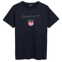 GANT Herren T-Shirt - SHIELD T-SHIRT, Rundhals, kurzarm, Baumwolle, Print