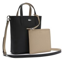 LACOSTE Damen Handtasche - ANNA Vertical Shopping Bag, Wendetasche, Two Tone, 29x22x10cm (HxBxT) Schwarz/Beige